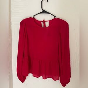 Beautiful Red Express Peplum top. Size XS in great condition